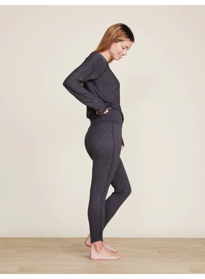 Malibu Collection Butterchic Fold Over Legging Carbon