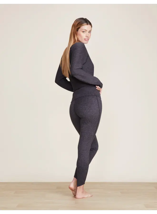 Malibu Collection Butterchic Fold Over Legging Carbon