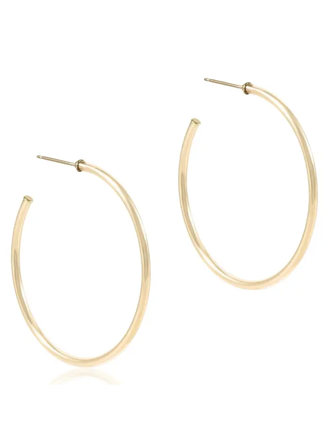 Round Gold 1.75" Post Hoop - 2mm - Smooth