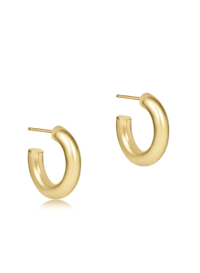 Round Gold 0.5" Post Hoop - 4mm - Smooth