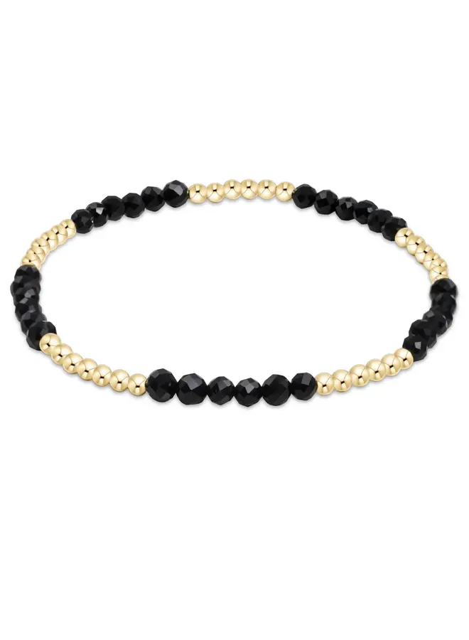 Blissful Pattern 2.5mm Bead Bracelet Faceted Onyx