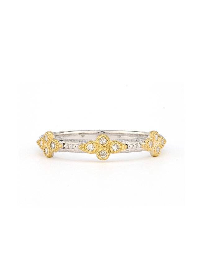 Mixed Metal Silver Moroccan Stacker Band