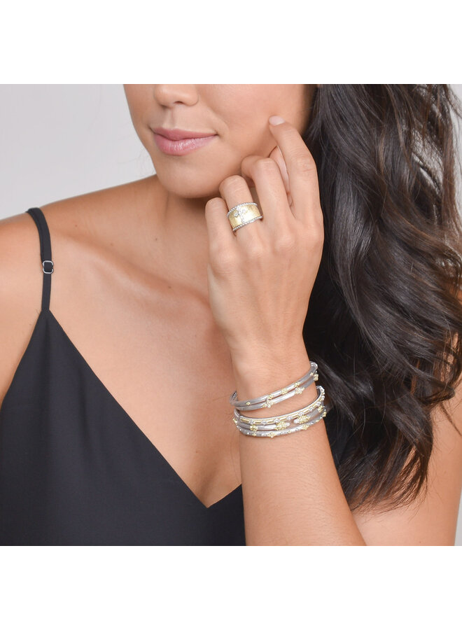 Mixed Metal Silver Triple Moroccan Trio Bangle