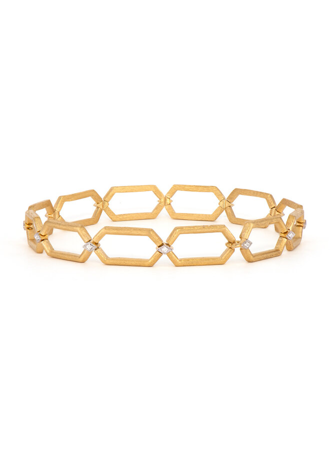 Lisse Open Linked Elongated Hexagon Bracelet