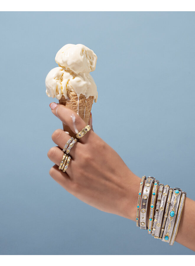 Provence Stacker Band with White Diamonds