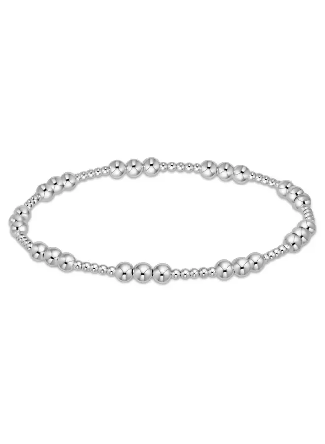 Classic Joy Pattern 4mm Bead Bracelet - Sterling