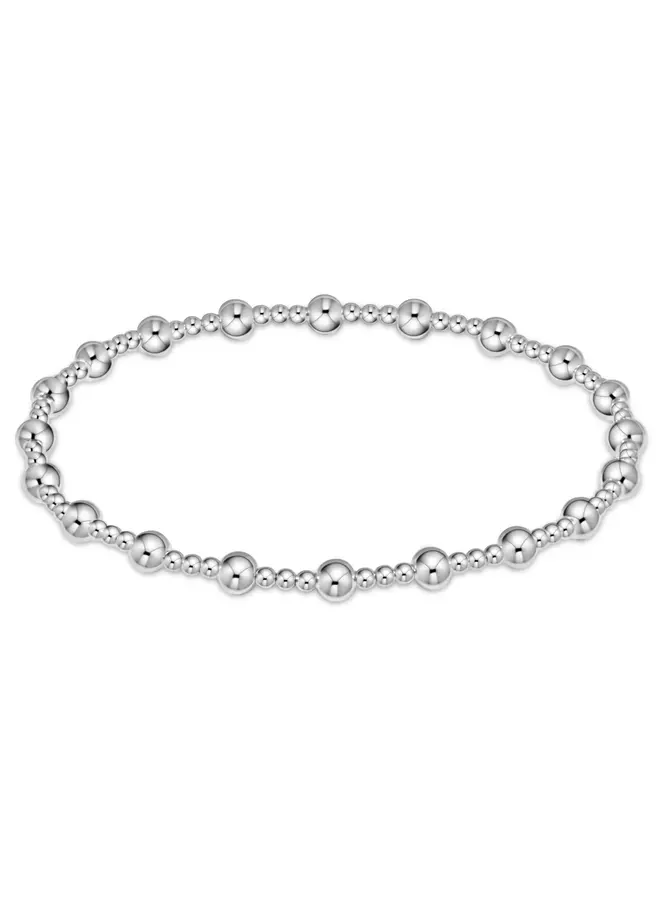 Classic Sincerity Pattern 4mm Bead Bracelet - Sterling
