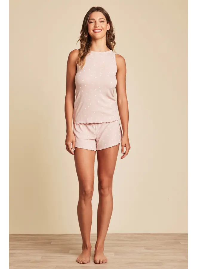 Ultra Soft Rib Short & Tank Set Dusty Rose