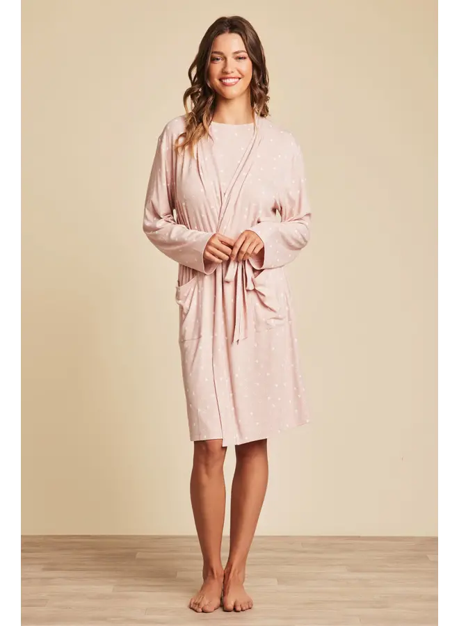 Ultra Soft Rib Robe Dusty Rose