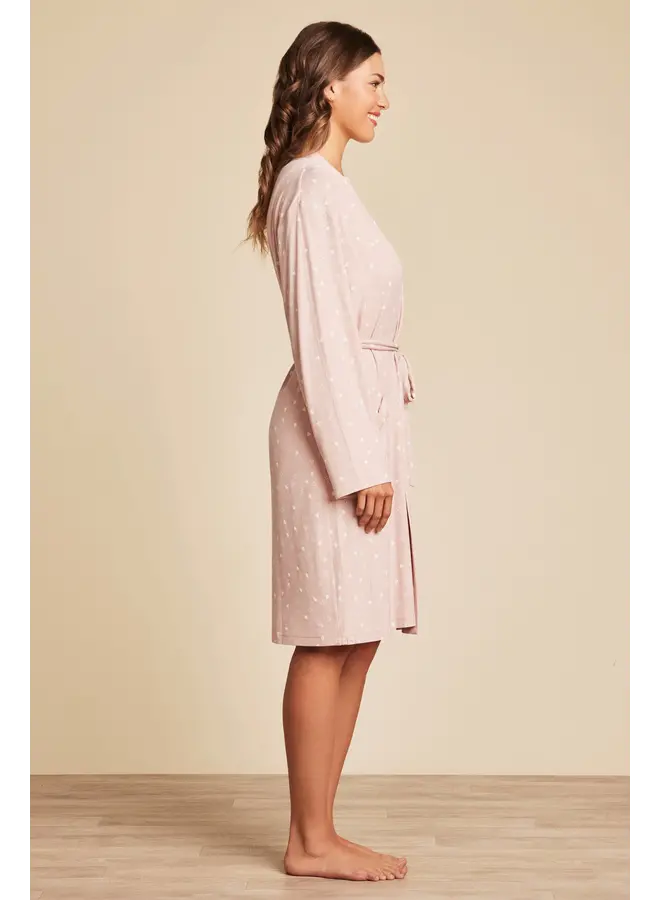 Ultra Soft Rib Robe Dusty Rose