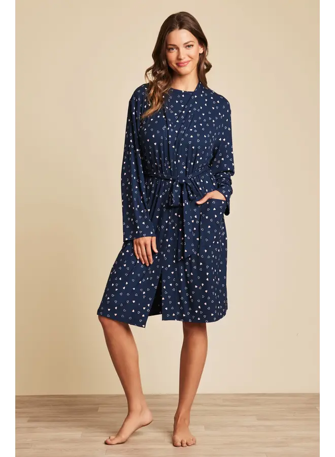 Ultra Soft Rib Robe Marine Blue