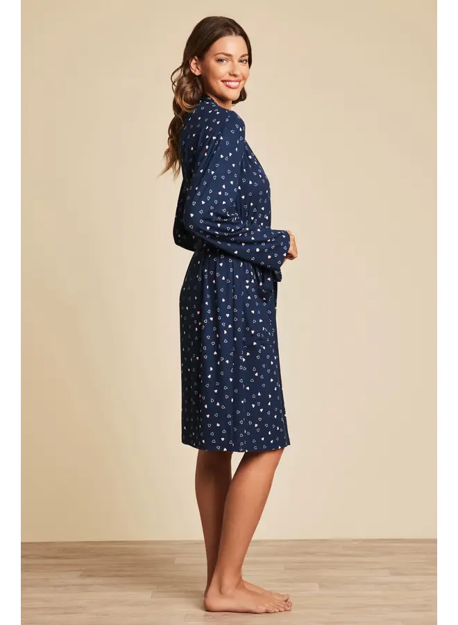 Ultra Soft Rib Robe Marine Blue