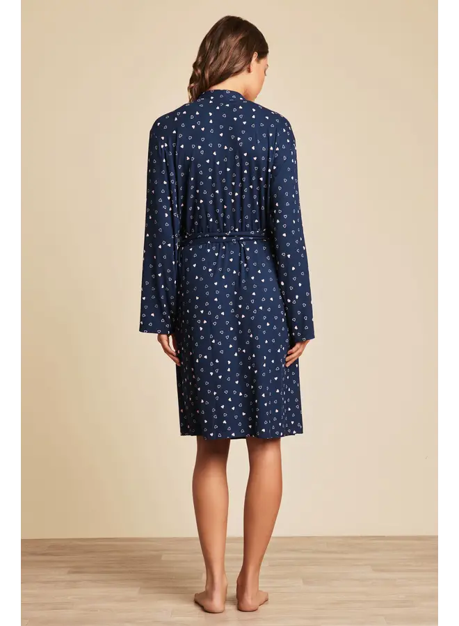 Ultra Soft Rib Robe Marine Blue