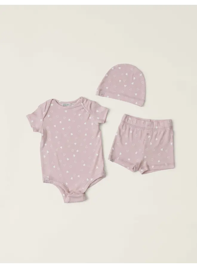 Ultra Soft Rib Baby Set Dusty Rose