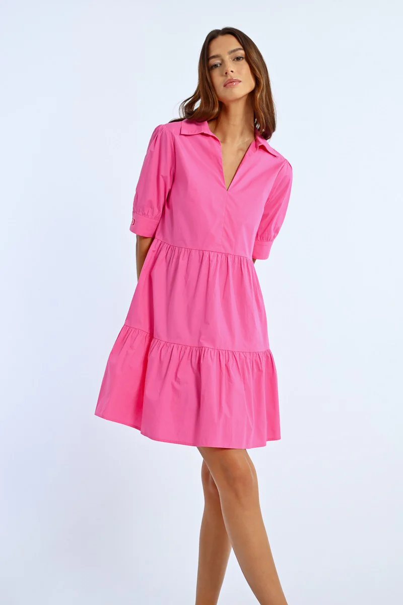 Pink Stripe Collard Dress main image 0
