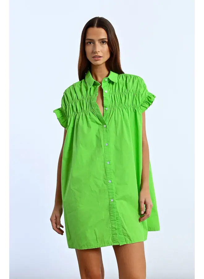 Lime Green Button Down Dress