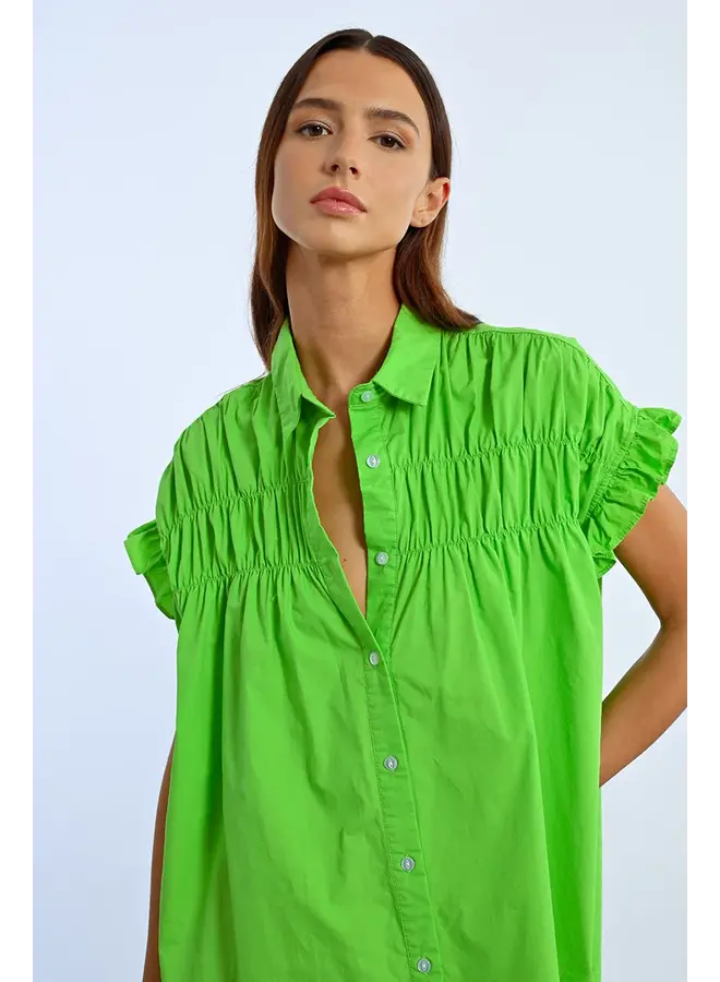 Lime Green Button Down Dress