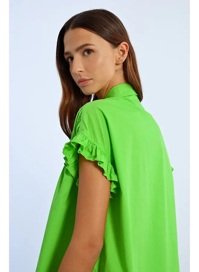 Lime Green Button Down Dress