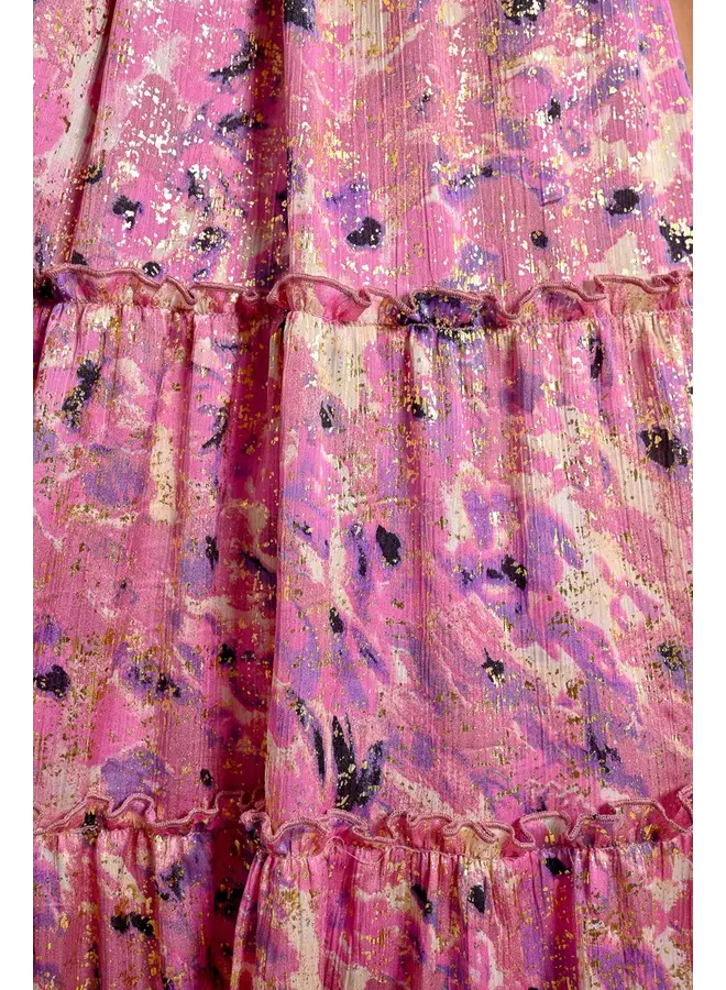 Halter Top Shimmer Dress Pink Celeste