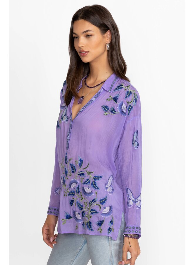 Slim Audrey Tunic Amelia Paisley Purple