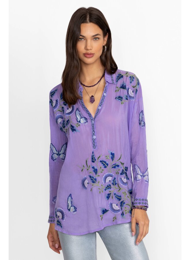 Slim Audrey Tunic Amelia Paisley Purple