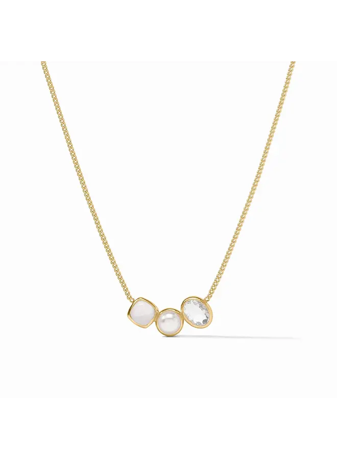 Kaleidoscope Delicate Necklace Iridescent Clear Crystal