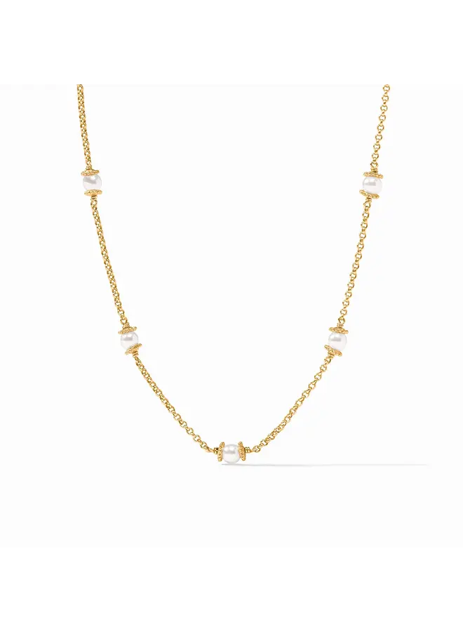 Hydra Delicate Station Necklace Pearl