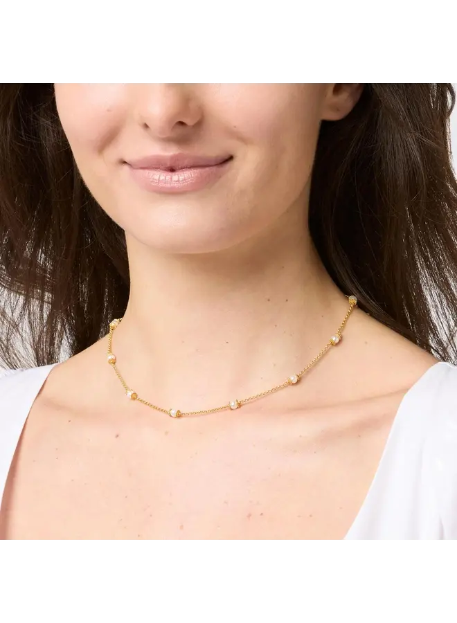 Hydra Delicate Station Necklace Pearl