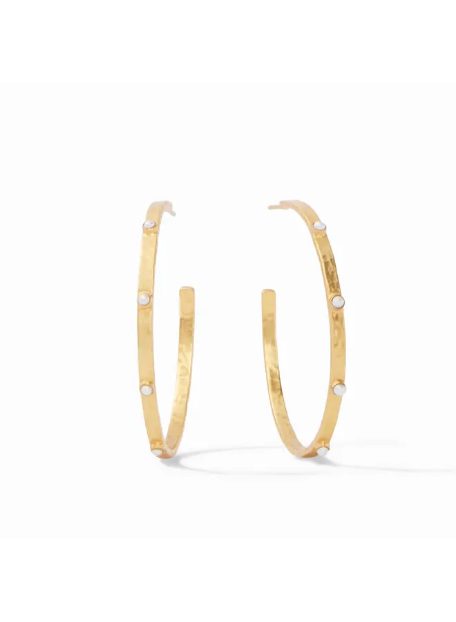 Crescent Stone Hoop Pearl