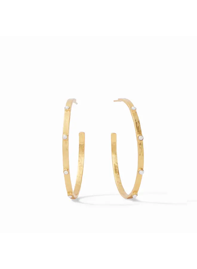 Crescent Stone Hoop Pearl