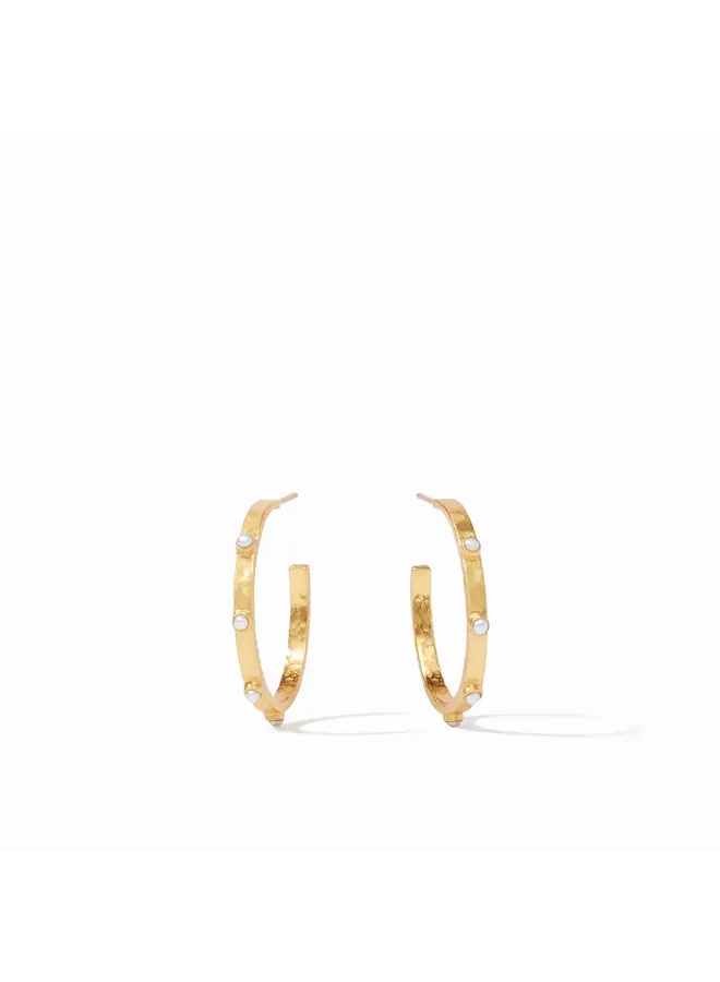 Crescent Stone Hoop Pearl