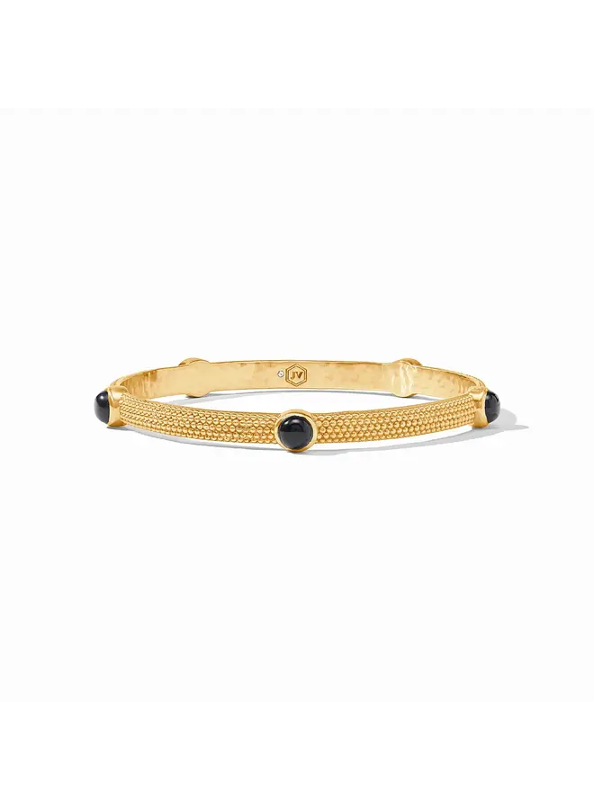 Cabochon Bangle Obsidian Black M