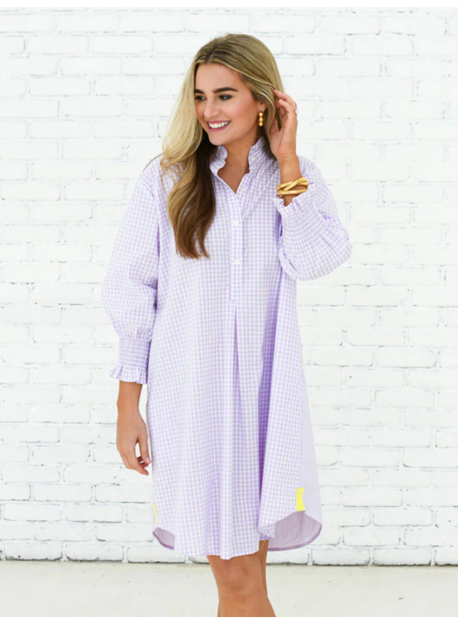 Kimberly Dress Opposite Gingham Lavender