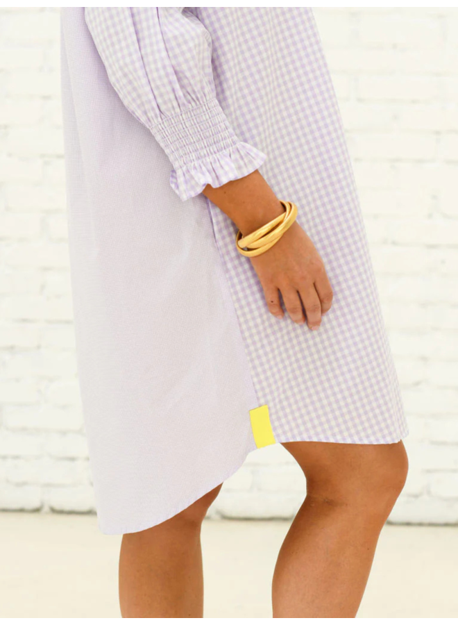 Kimberly Dress Opposite Gingham Lavender