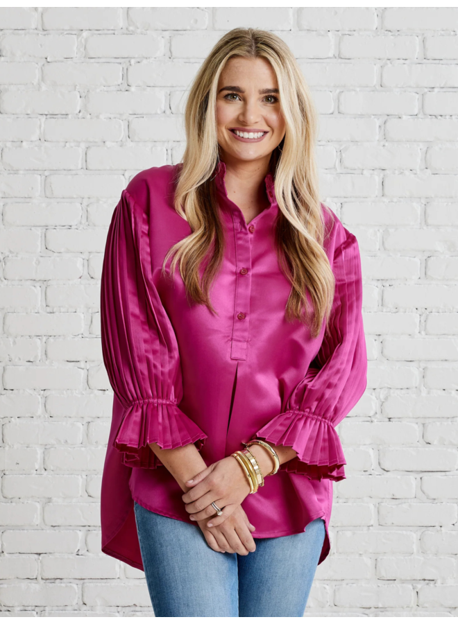 Kimberly Top Pleated Magenta