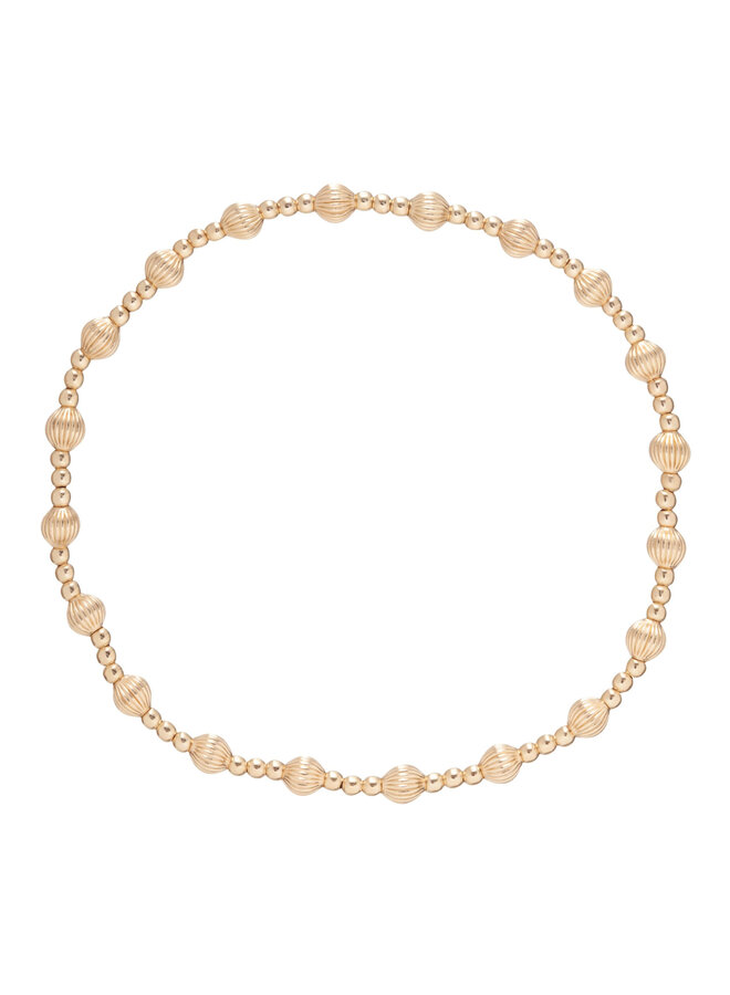 Dignity Sincerity Pattern 4mm Bead Bracelet Gold