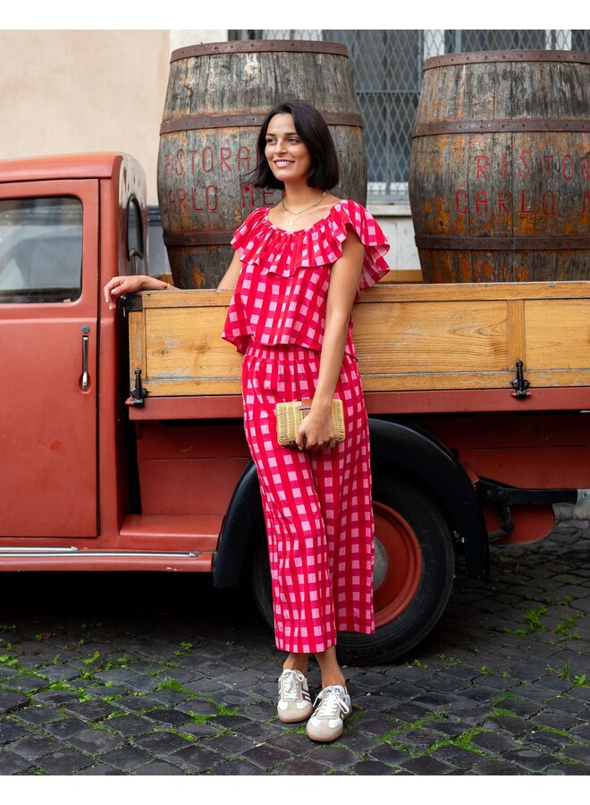 Veranda Cropped Pant Red Buffalo Check