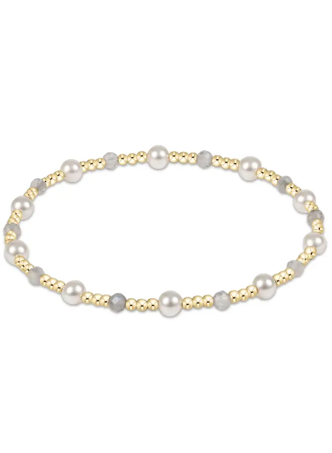 Pearl Sincerity Pattern 4mm Bead Bracelet Labradorite