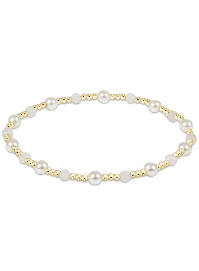Pearl Sincerity Pattern 4mm Bead Bracelet Moonstone