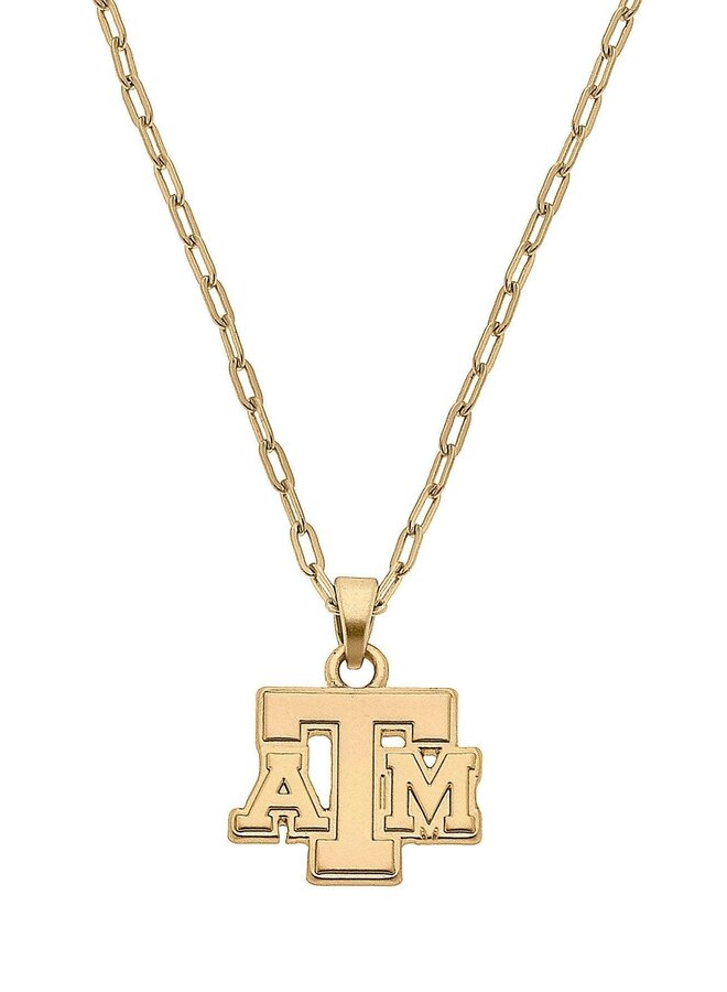 Texas A&M Aggies 24K Gold Plated Pendant Necklace