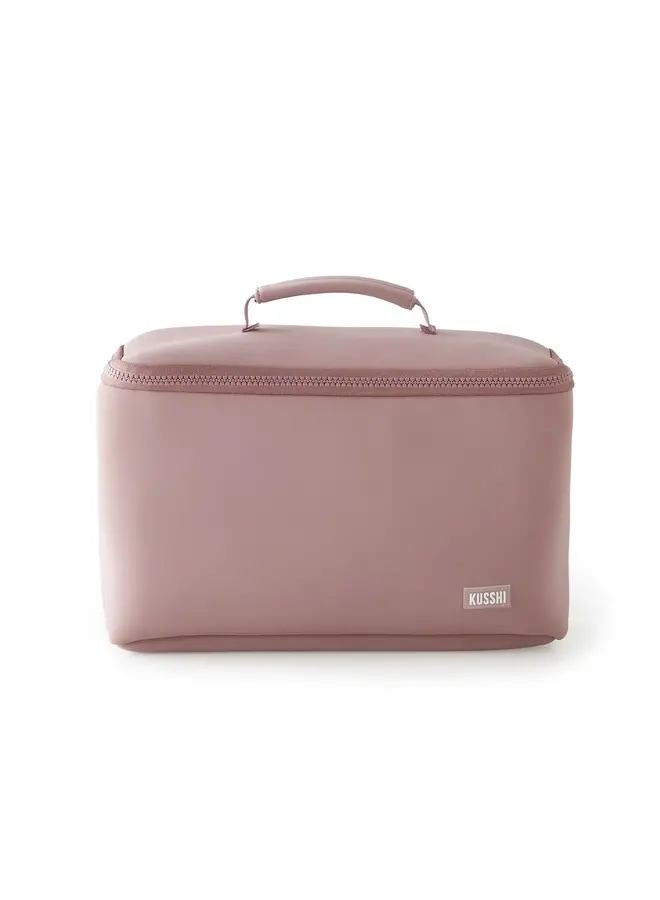 Large Train Case Neoprene Mauve with Stone