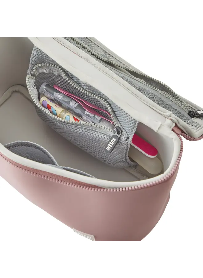 Large Train Case Neoprene Mauve with Stone