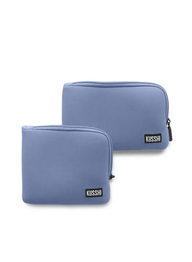 On the Go Pouch Set Neoprene Pearl Blue
