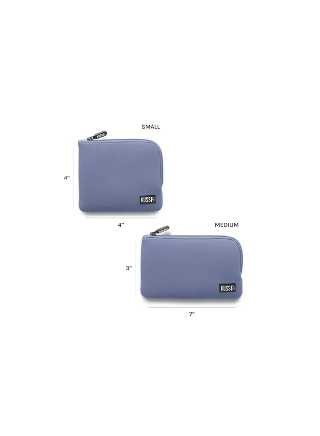 On the Go Pouch Set Neoprene Pearl Blue