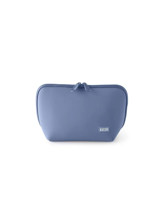 Makeup Bag Neoprene Pearl Blue with Sand Pink