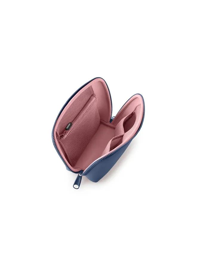 Makeup Bag Neoprene Pearl Blue with Sand Pink