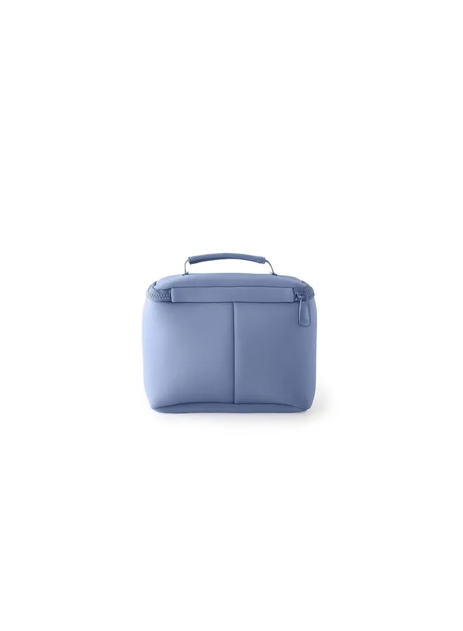 Small Train Case Neoprene Pearl Blue with Sand Pink