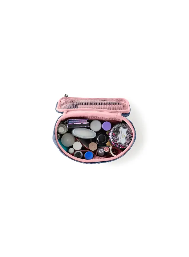 Small Train Case Neoprene Pearl Blue/Sand Pink