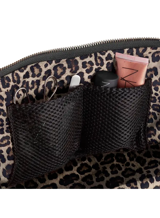 Signature Makeup Bag Black with Leopard