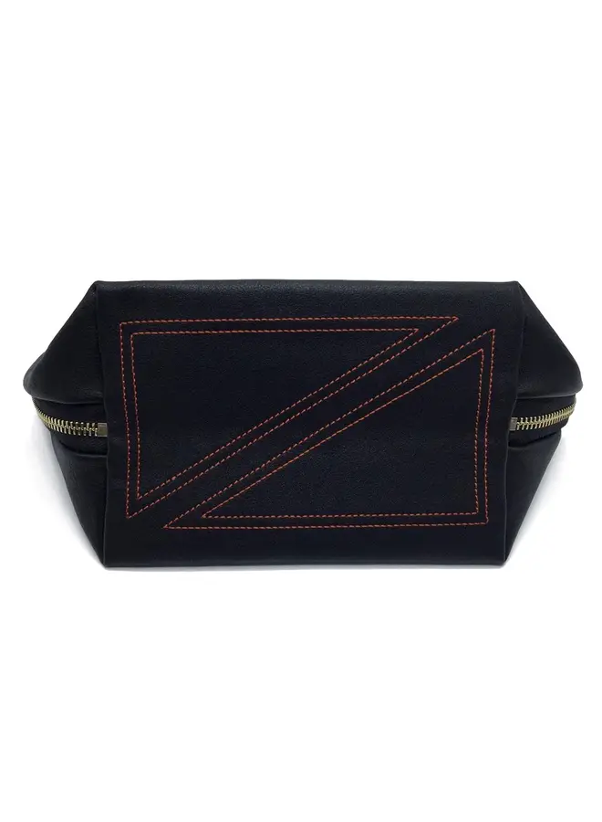 Signature Makeup Bag Black with Leopard